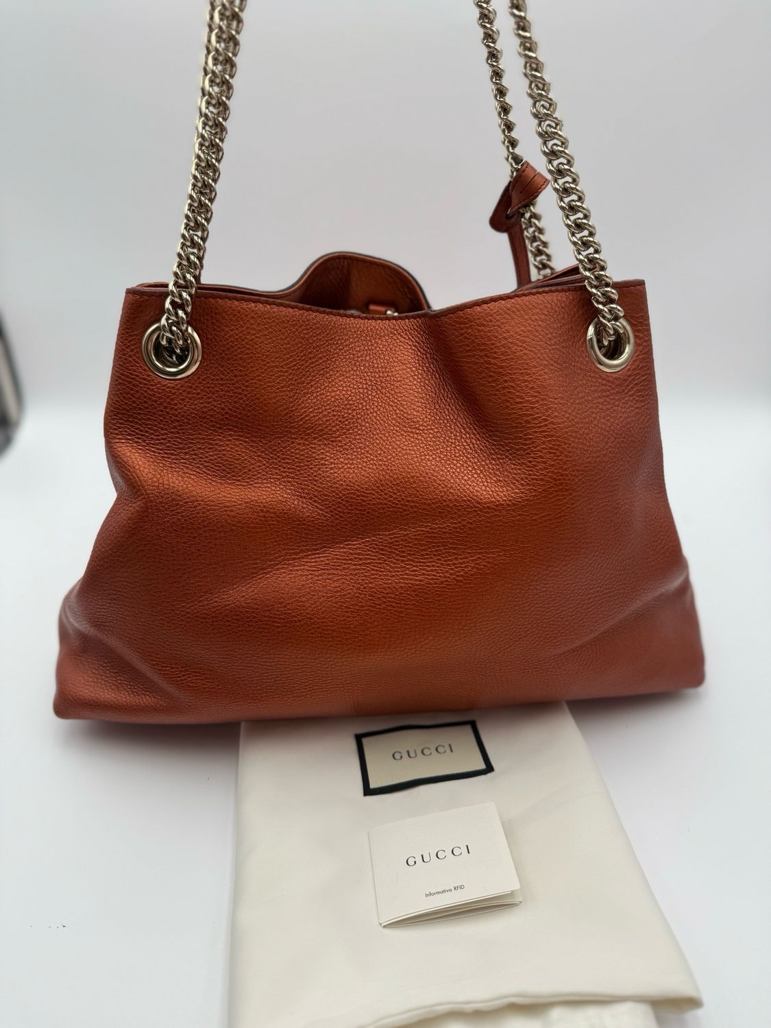 Gucci Soho Medium Pebbled Leather Tote