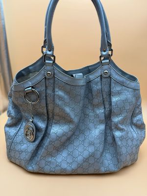 Gucci Sukey Monogram Leather Large Tote Metallic Silver