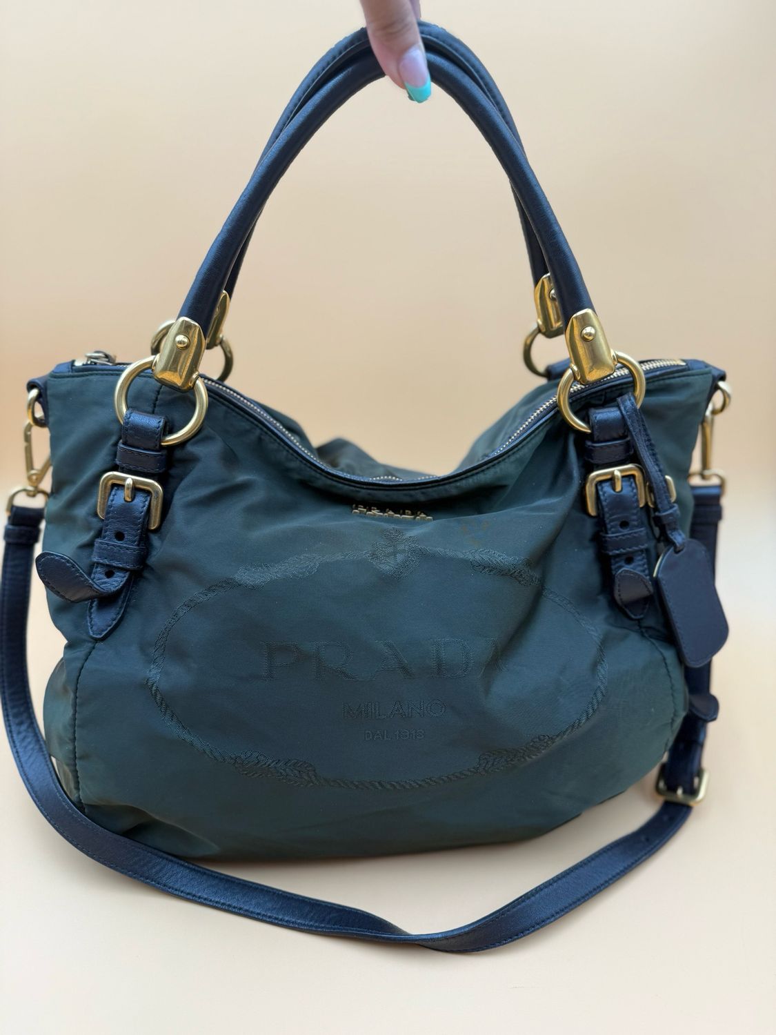 Prada Jacquard Nylon Tesutto Crossbody Messenger 