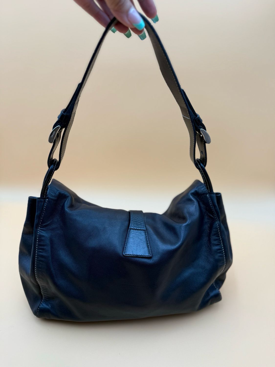 Prada Soft Leather Hobo Vintage Shoulder Bag