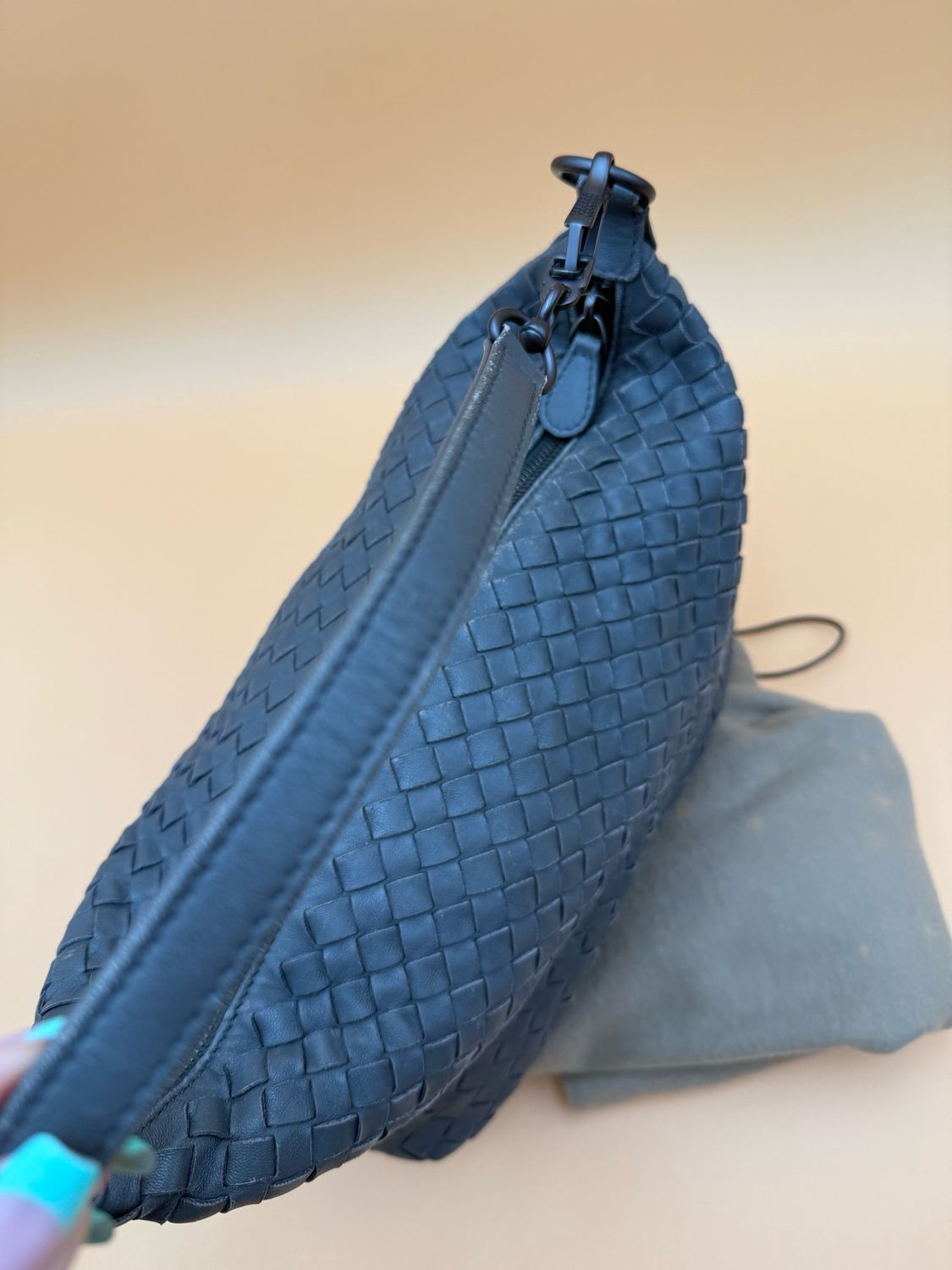 Bottega Venetta Nappa Intrecciato Hobo Shoulder Bag