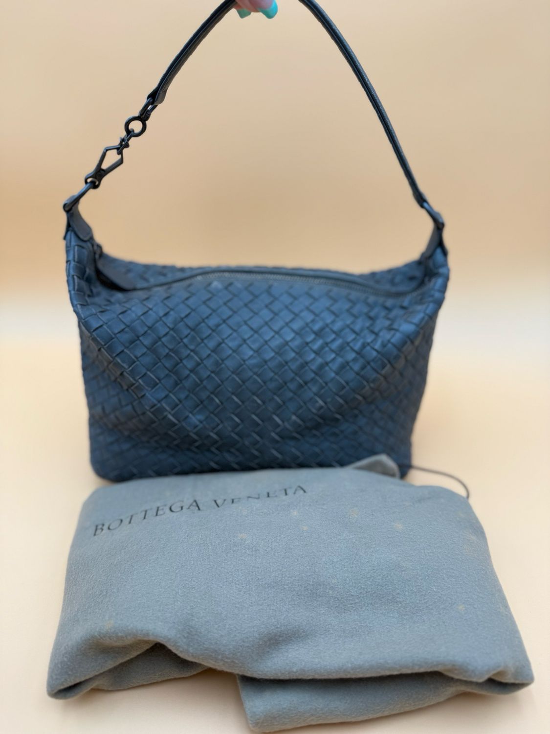 Bottega Venetta Nappa Intrecciato Hobo Shoulder Bag