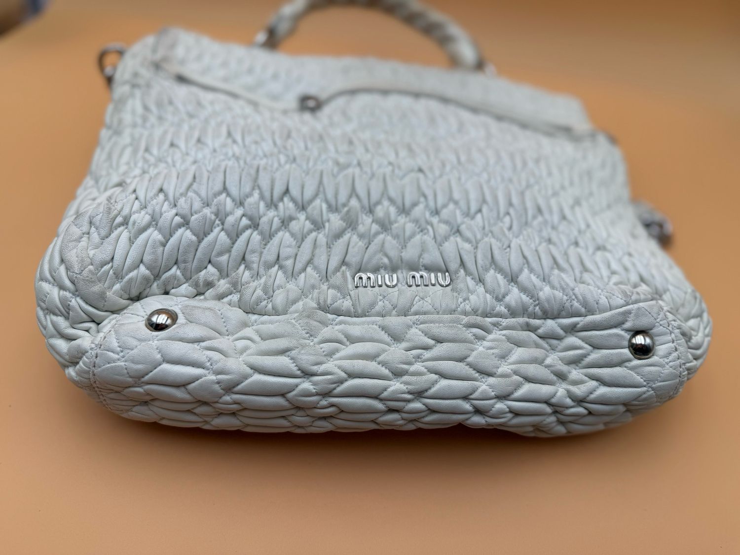 Miumiu Nappa Leather Cloquet Tote Shoulder Crossbody Flap