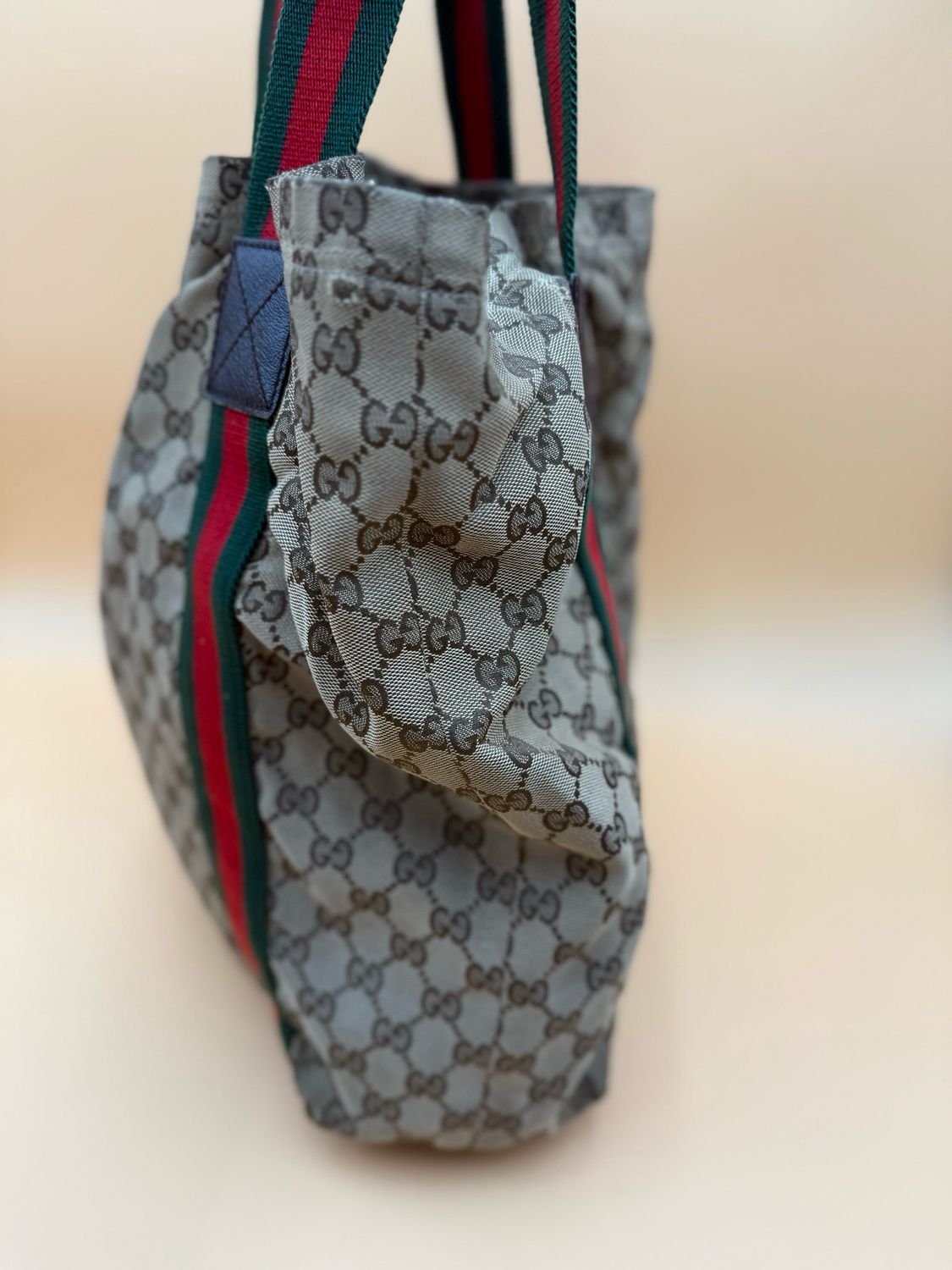 Gucci Web Canvas Tote Vertical
