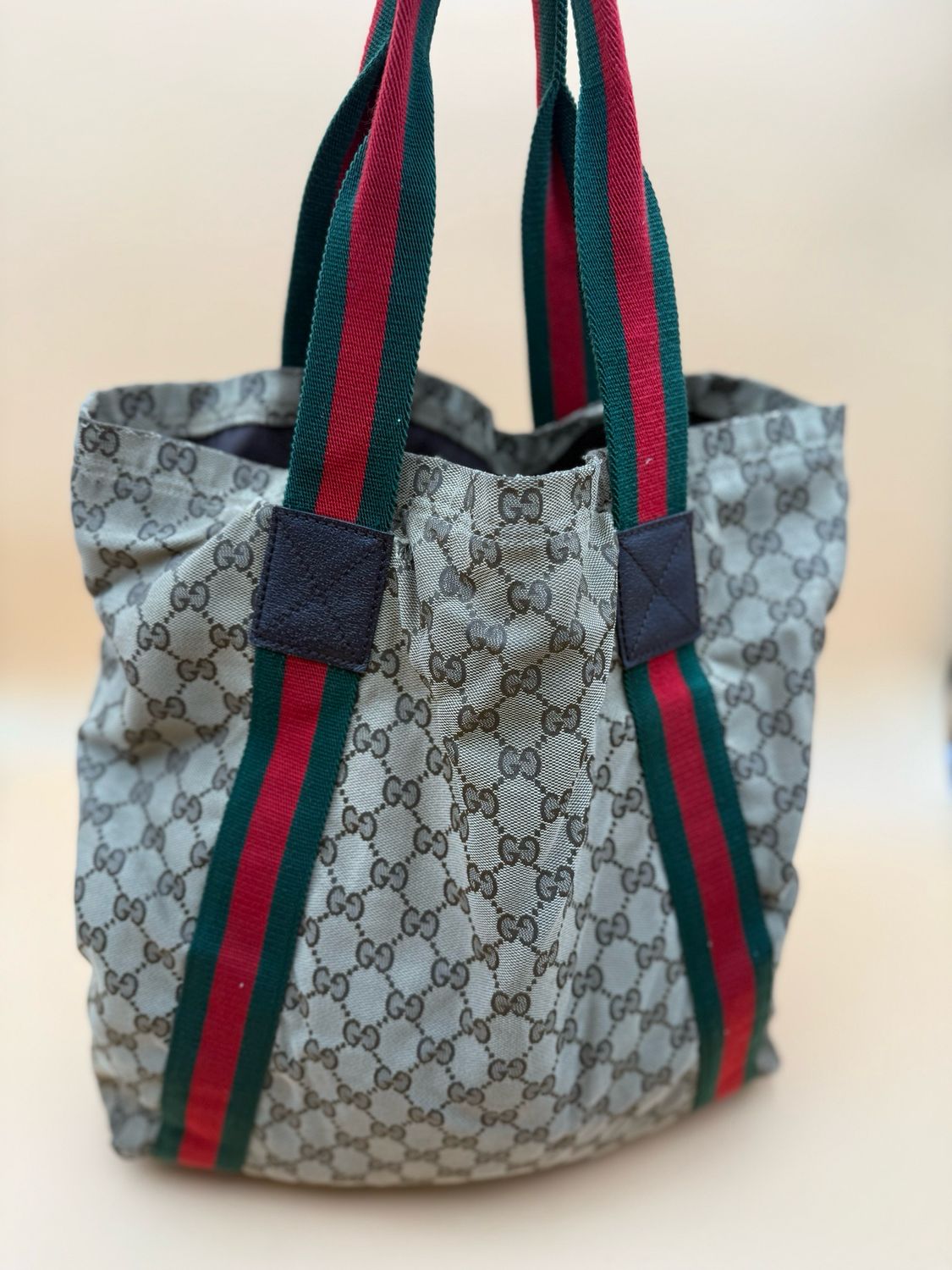 Gucci Web Canvas Tote Vertical