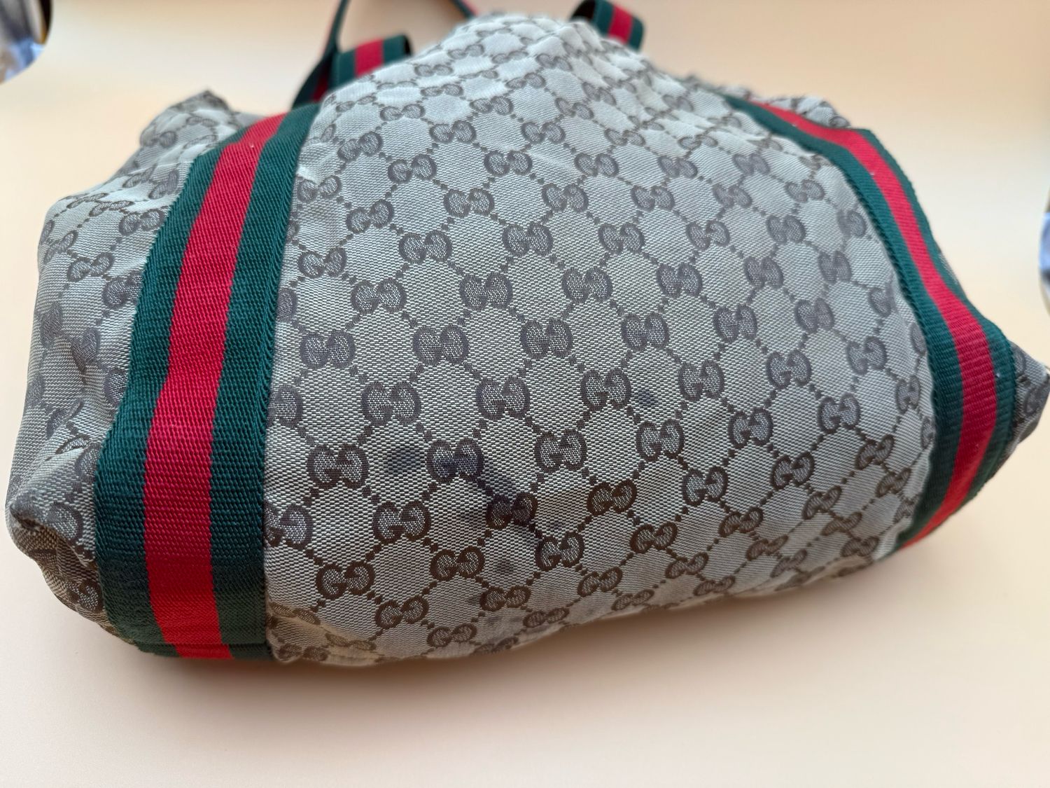 Gucci Web Canvas Tote Vertical