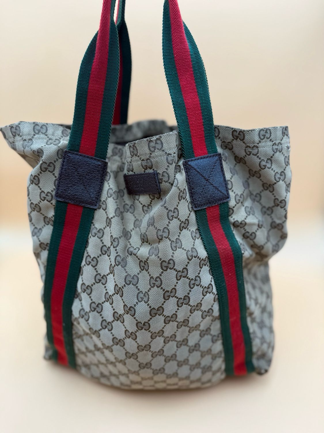 Gucci Web Canvas Tote Vertical