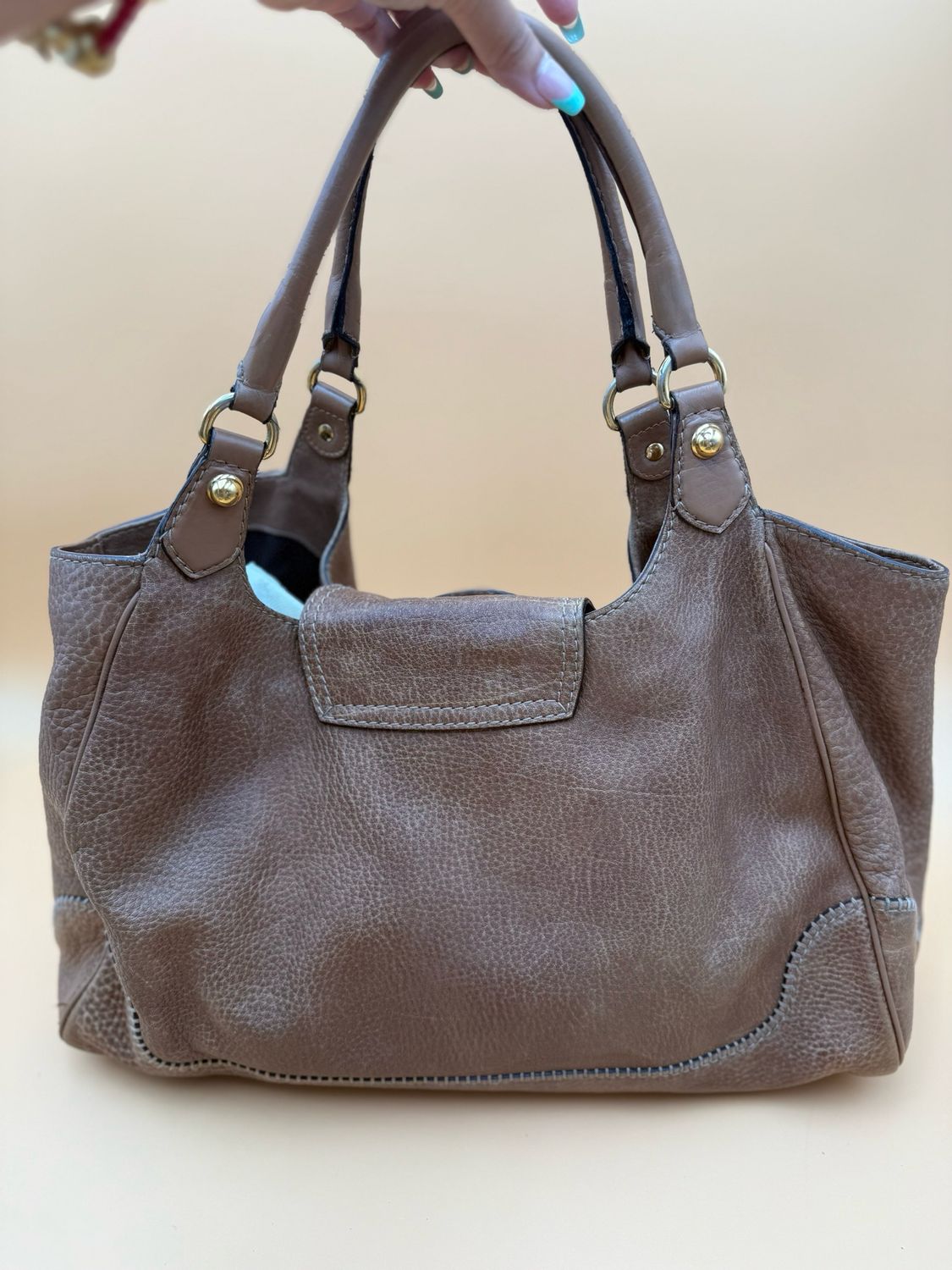 Gucci Leather Pelham Tote Brown Shoulder Bag