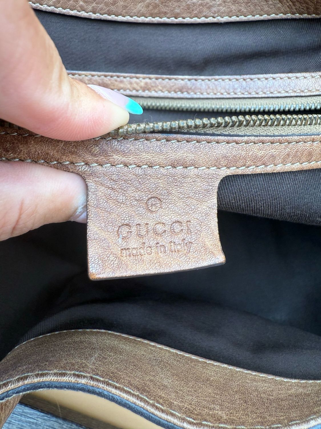 Gucci Leather Pelham Tote Brown Shoulder Bag