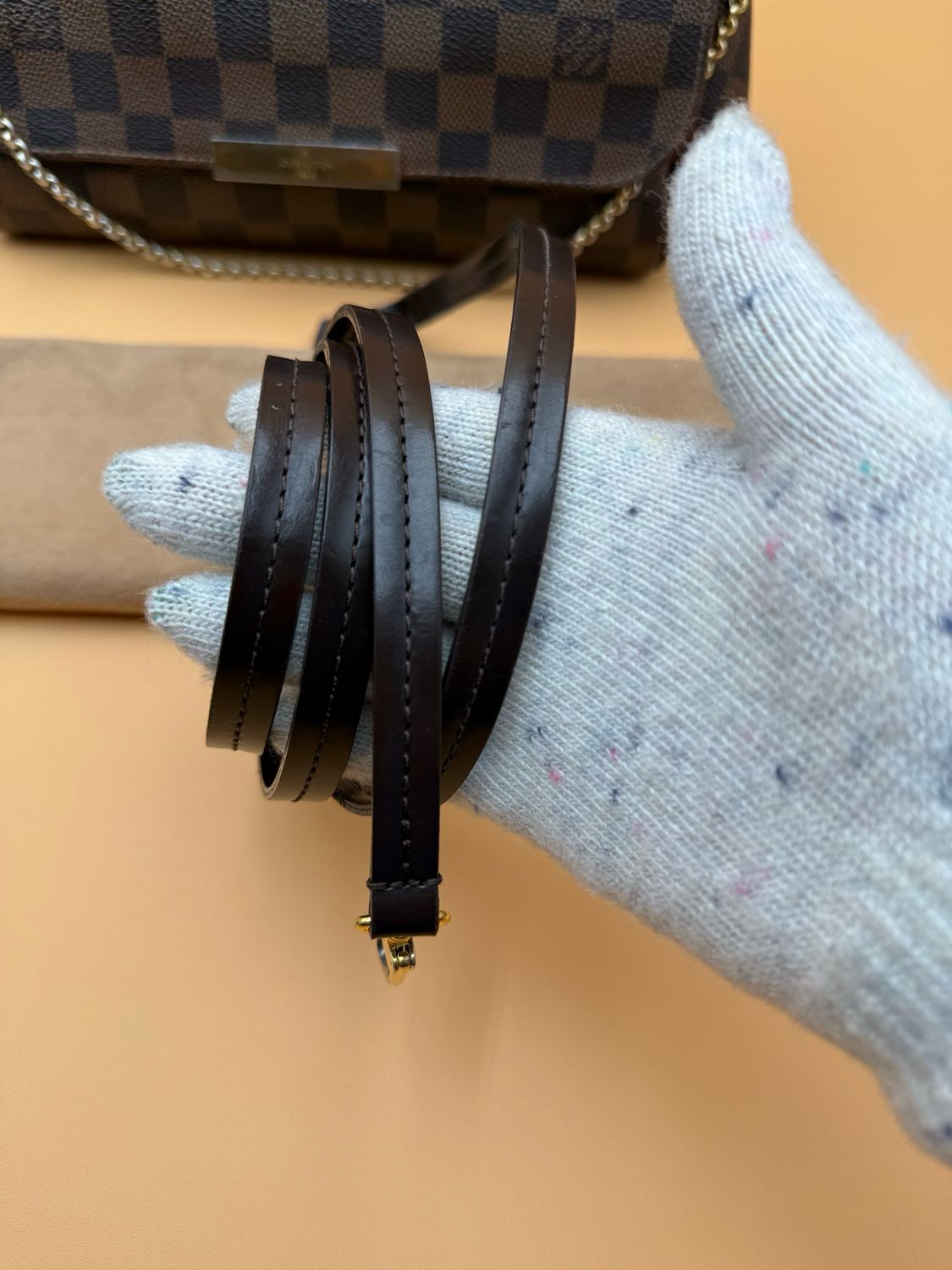 Louis Vuitton Damier Ebene Favorite Mm Crossbody Messenger Flap 
