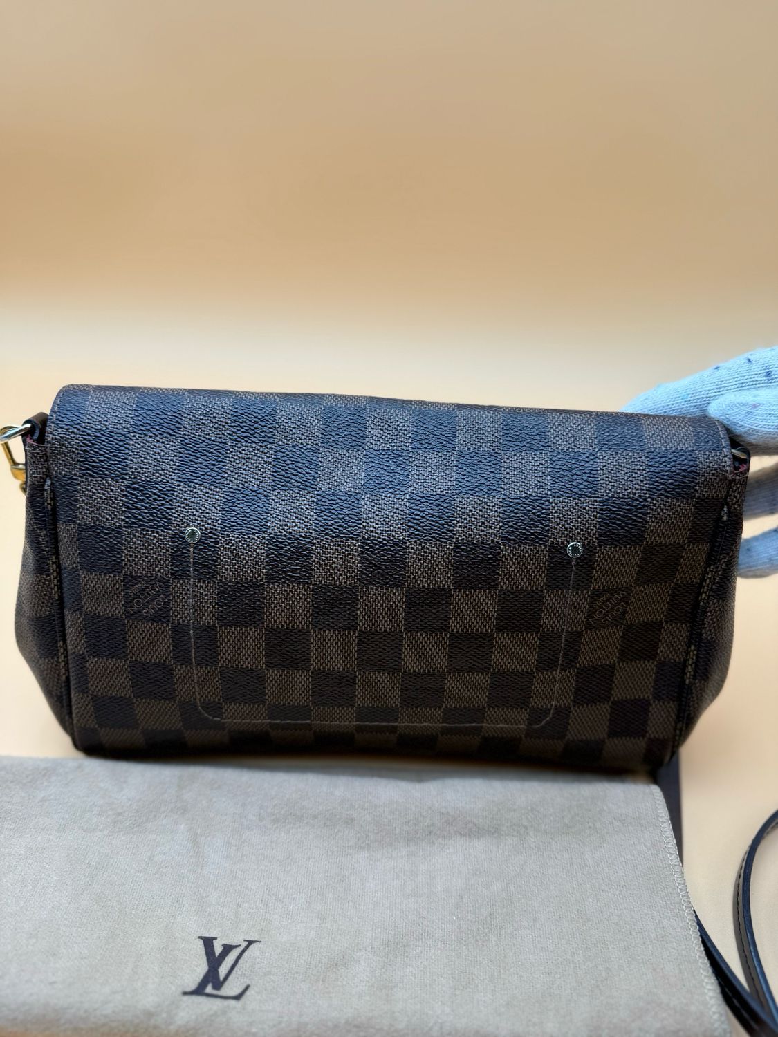 Louis Vuitton Damier Ebene Favorite Mm Crossbody Messenger Flap 