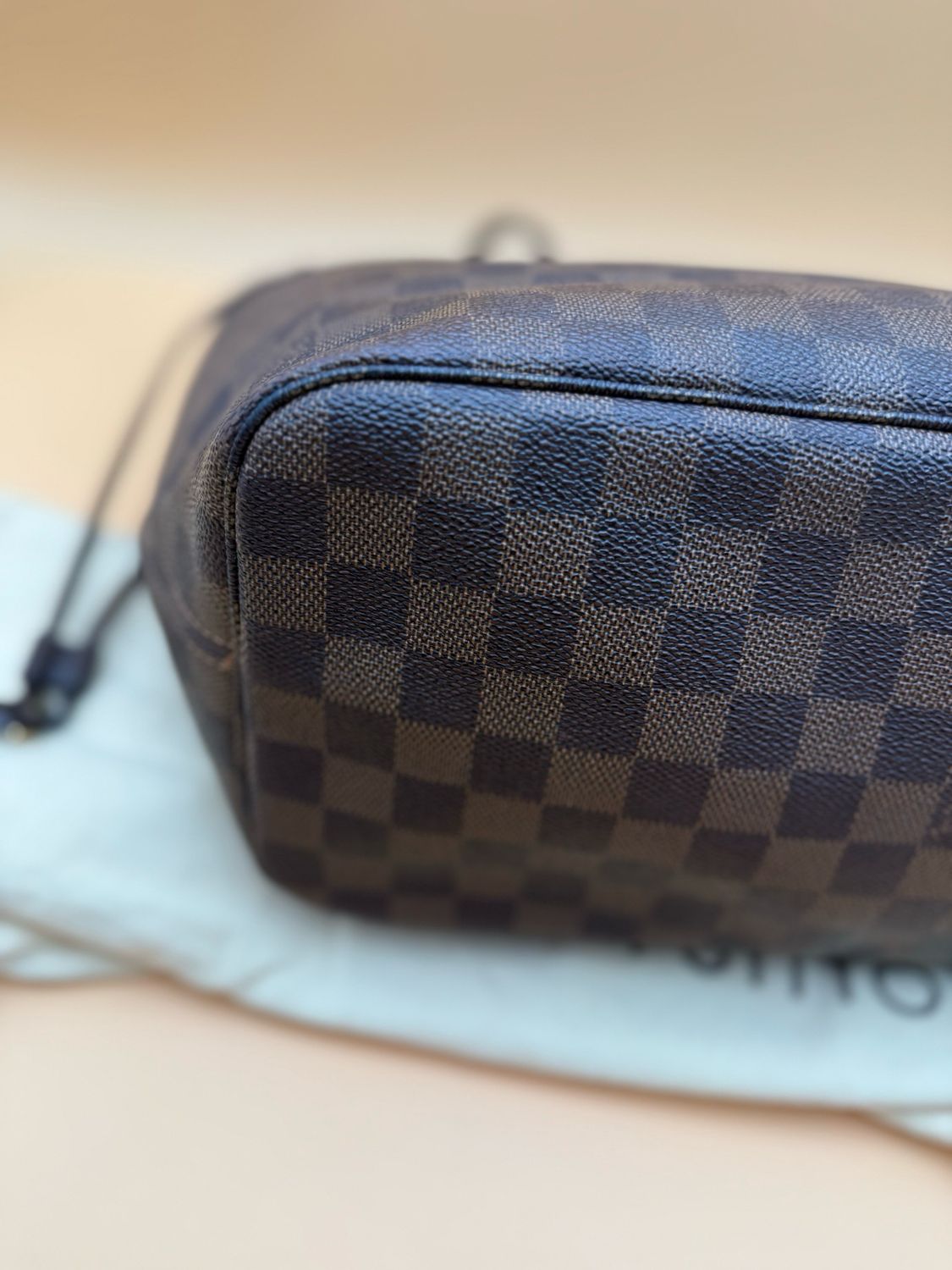 Louis Vuitton Neverfull Mm Damier Ebene Tote Shoulder Bag
