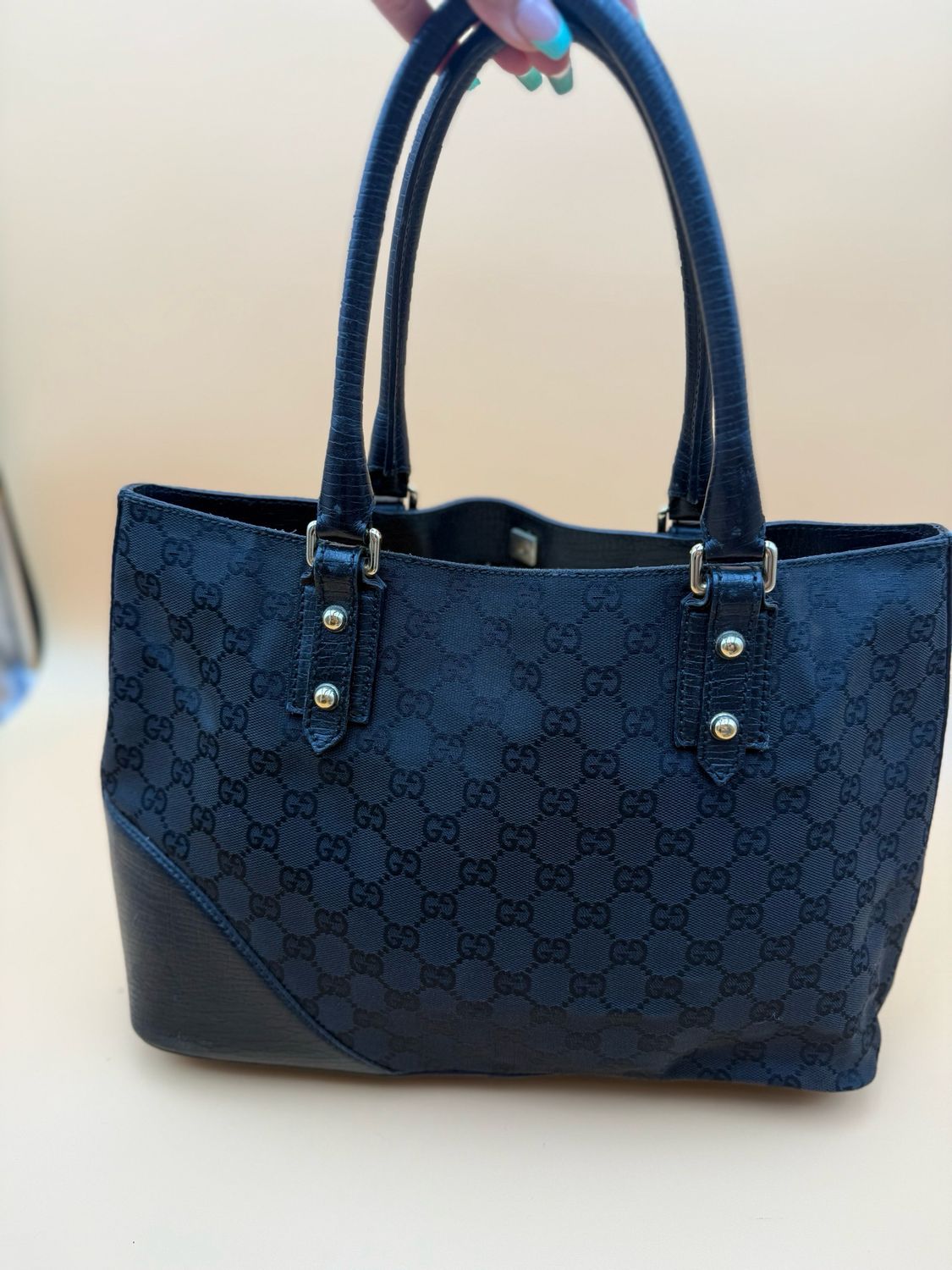 Gucci Medium Hasler Web Tote Shoulder Canvas
