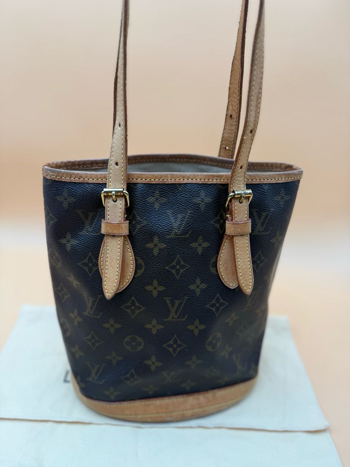 Louis Vuitton Monogram Petit Bucket Tote Shoulder