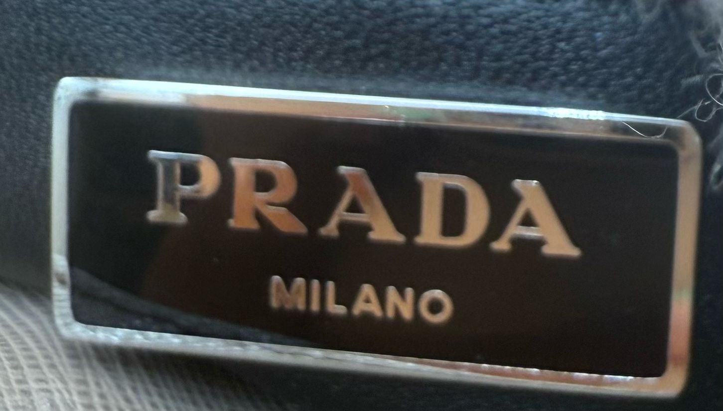 Prada Saffiano Lux Lock Chain Flap Grey Crossbody Messenger