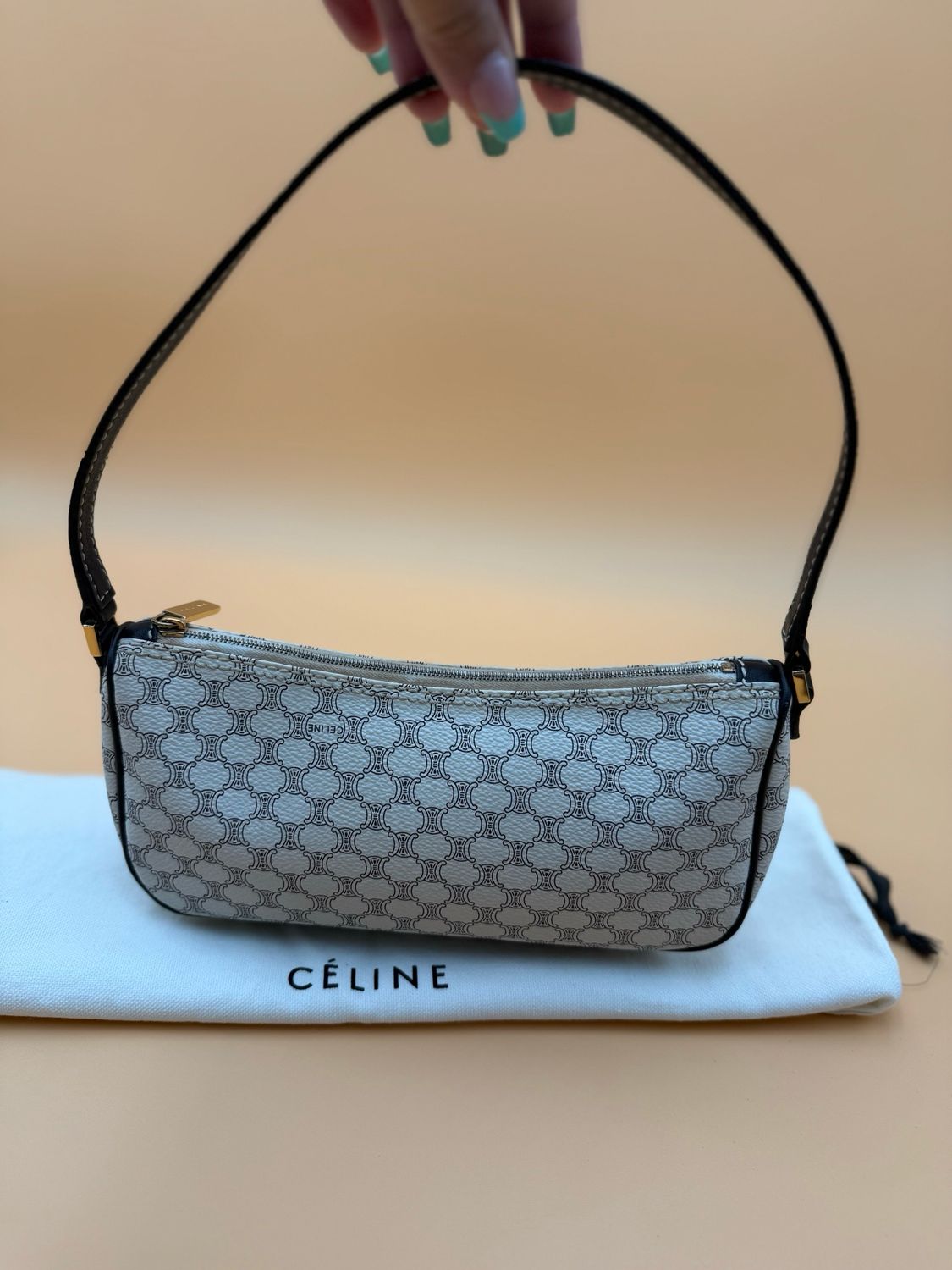 Celine Triomphe Macadam Shoulder Hobo Pochette