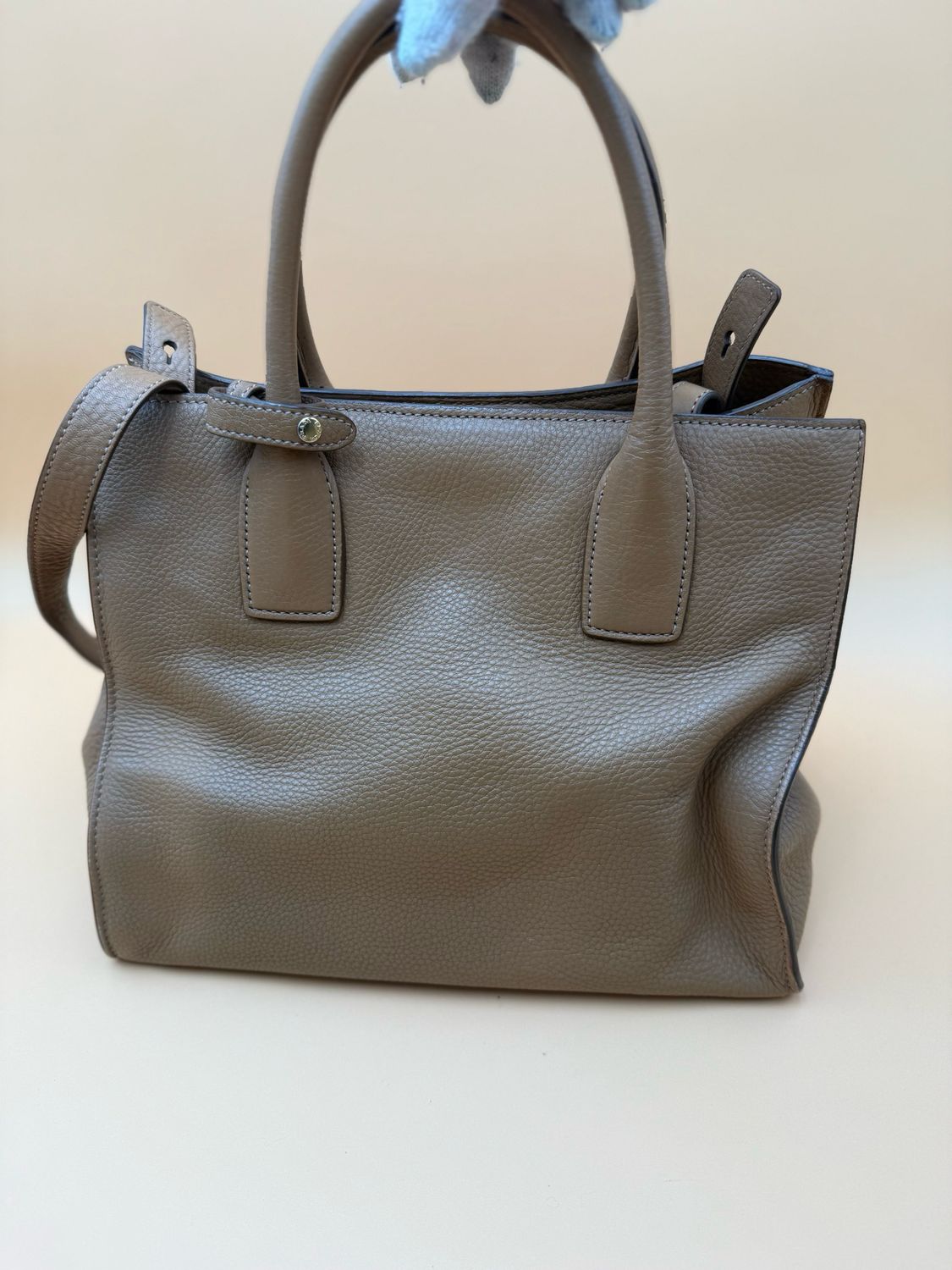 Prada Vitello Daino Pebbled Leather Shopper Tote Messenger Sling