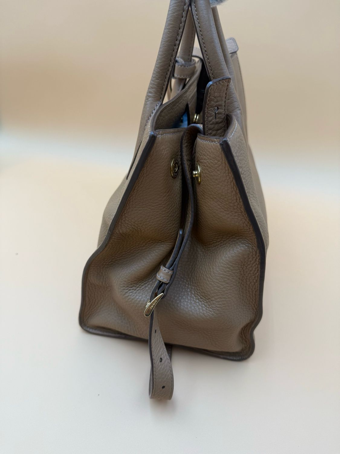 Prada Vitello Daino Pebbled Leather Shopper Tote Messenger Sling