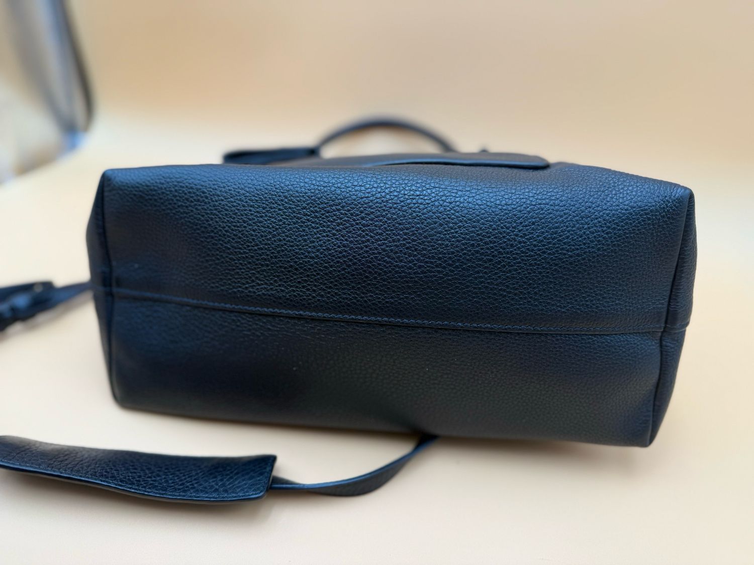 Prada Vitello Daino Pebbled Leather Shopper Tote Sling Messenger