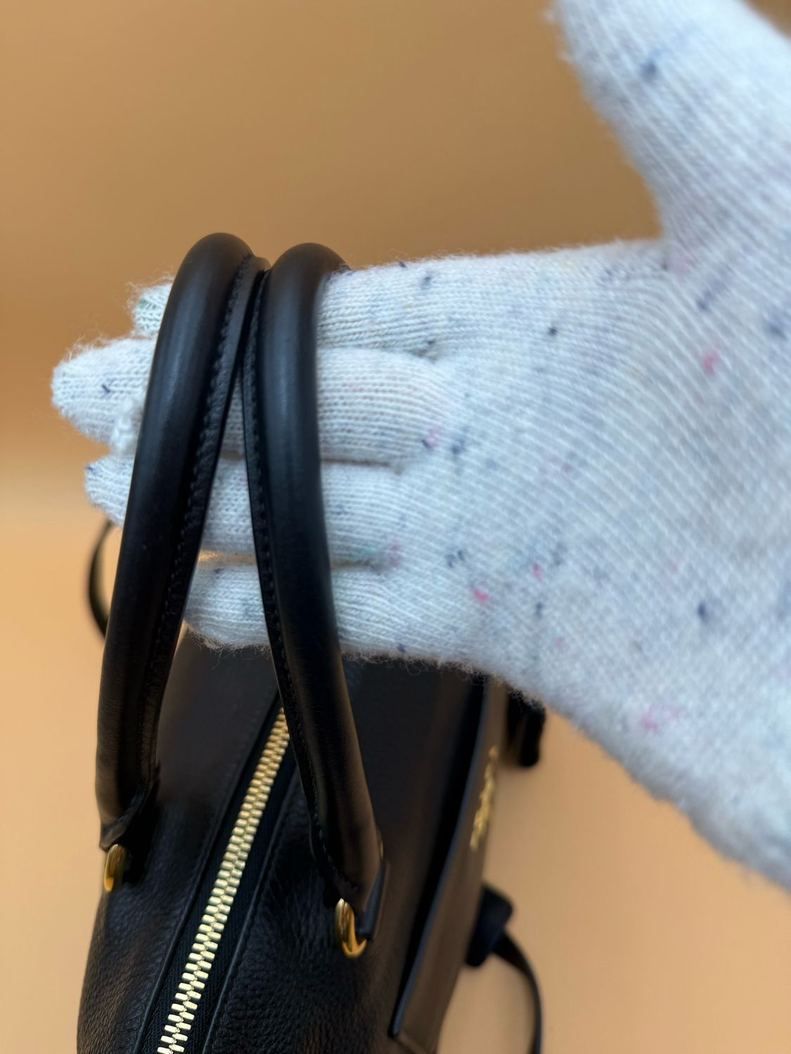 Prada Vitello Daino Pebbled Leather Shopper Tote Sling Messenger