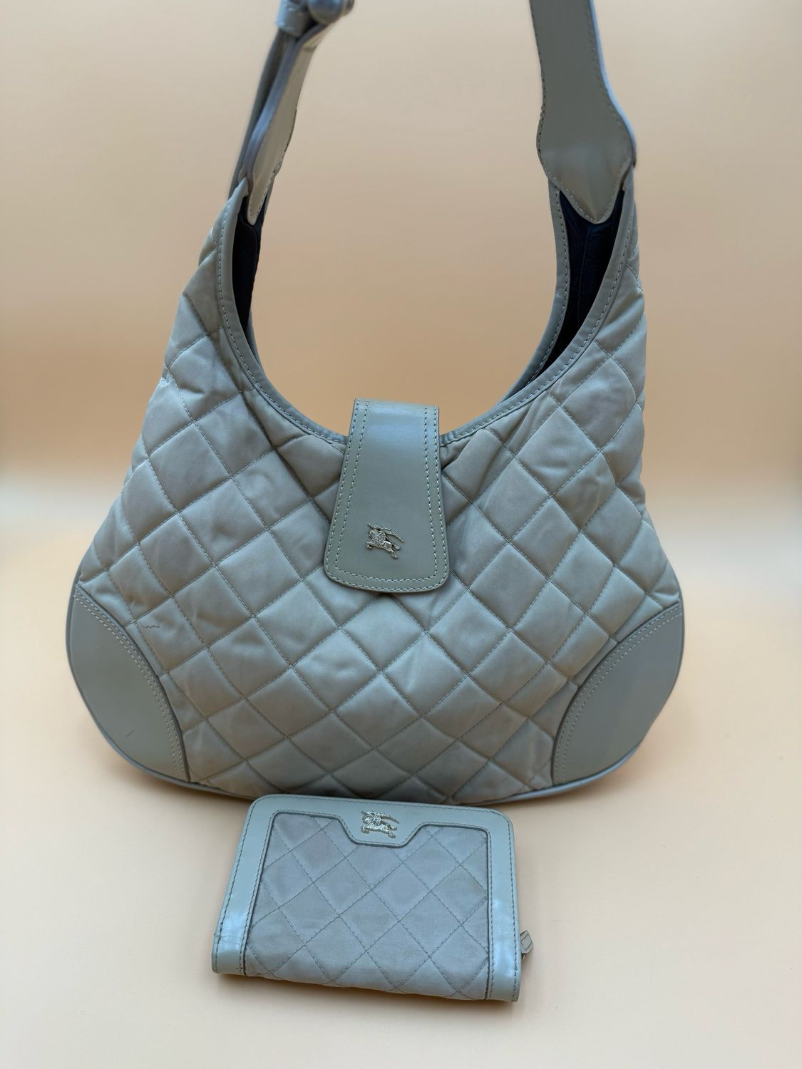 Burberry Quilted Hobo Brook Shoulder With Wallet Bundle