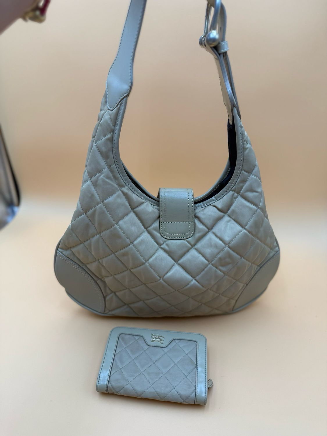 Burberry Quilted Hobo Brook Shoulder With Wallet Bundle