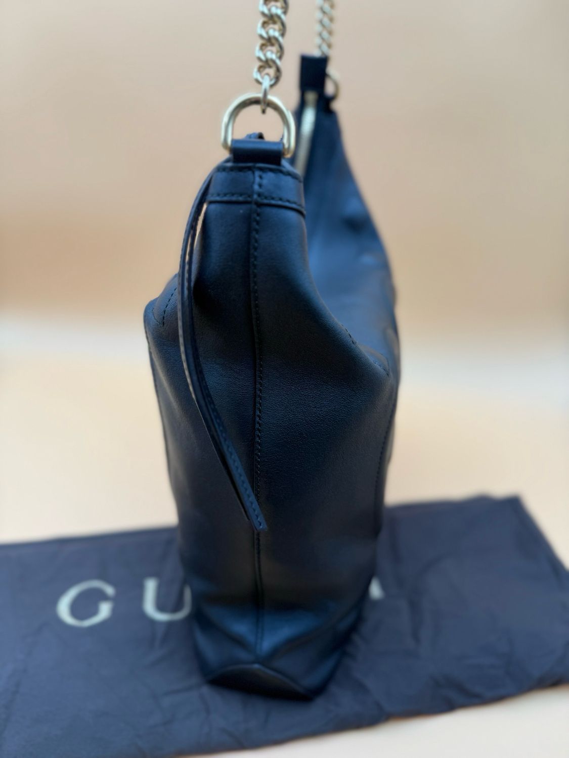 Gucci Leather Apollo Hobo Giant Logo GG Shoulder Bag