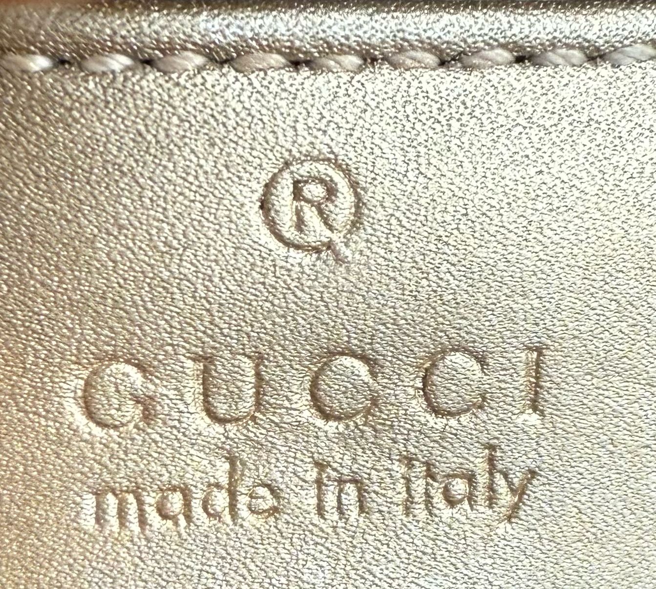 Gucci Monogram Leather Emily Metallic Medium Shoulder Bag
