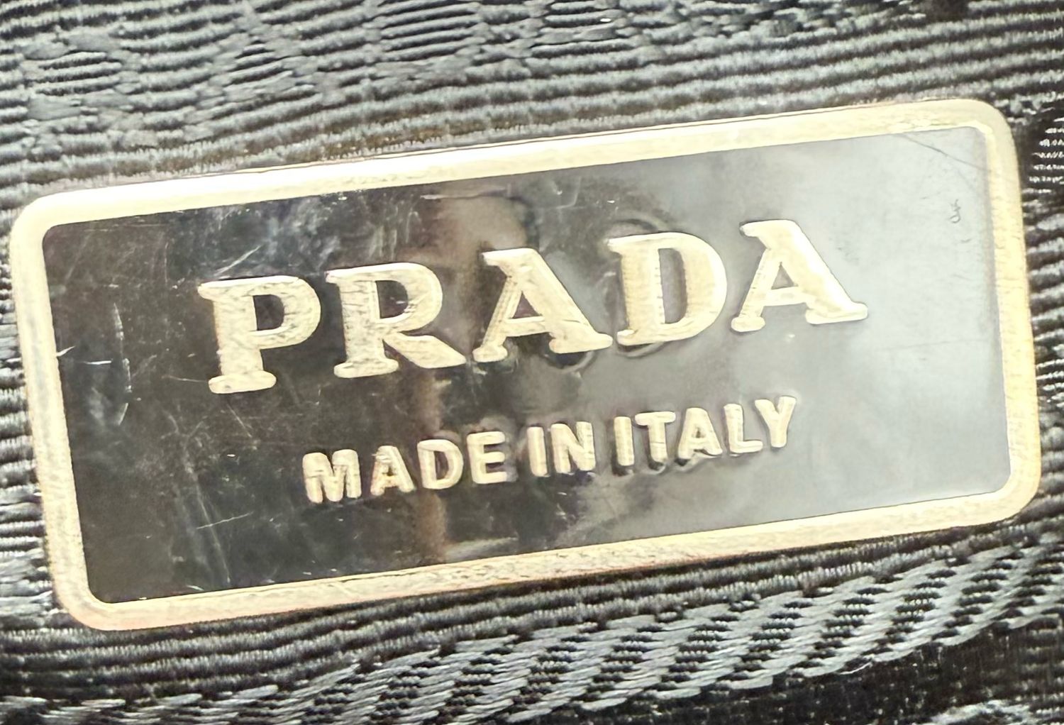 Prada Nylon Tessuto Quilted Chevron Hobo Shoulder Black Chain Strap