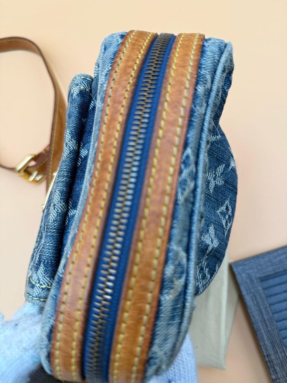 Louis Vuitton Denim Camera Bag Crossbody Messenger