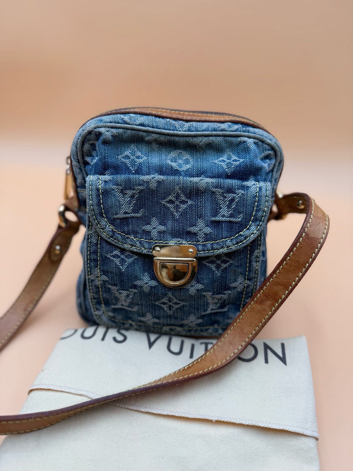Louis Vuitton Denim Camera Bag Crossbody Messenger