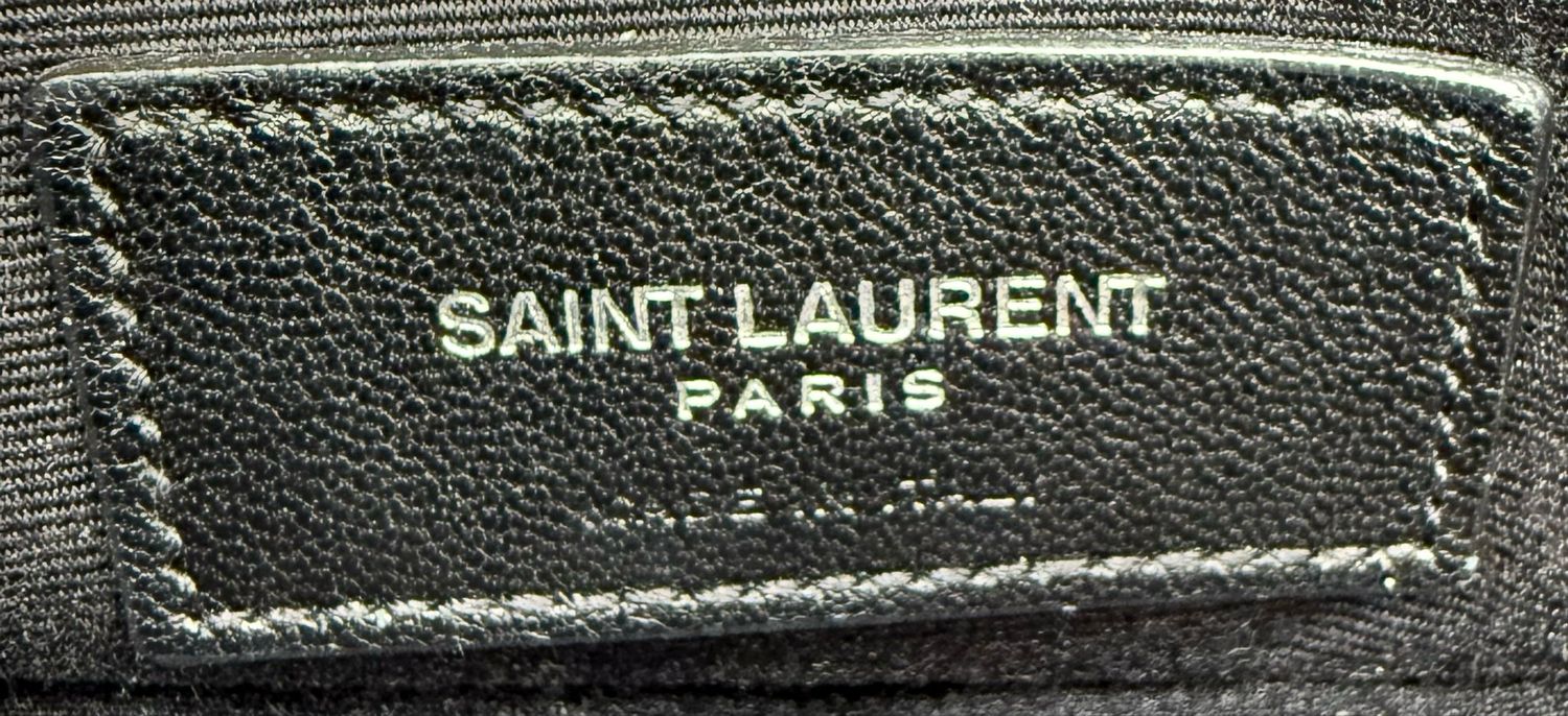 Yves Saint Laurent Matelasse Chevron Clutch Zipper Pouch