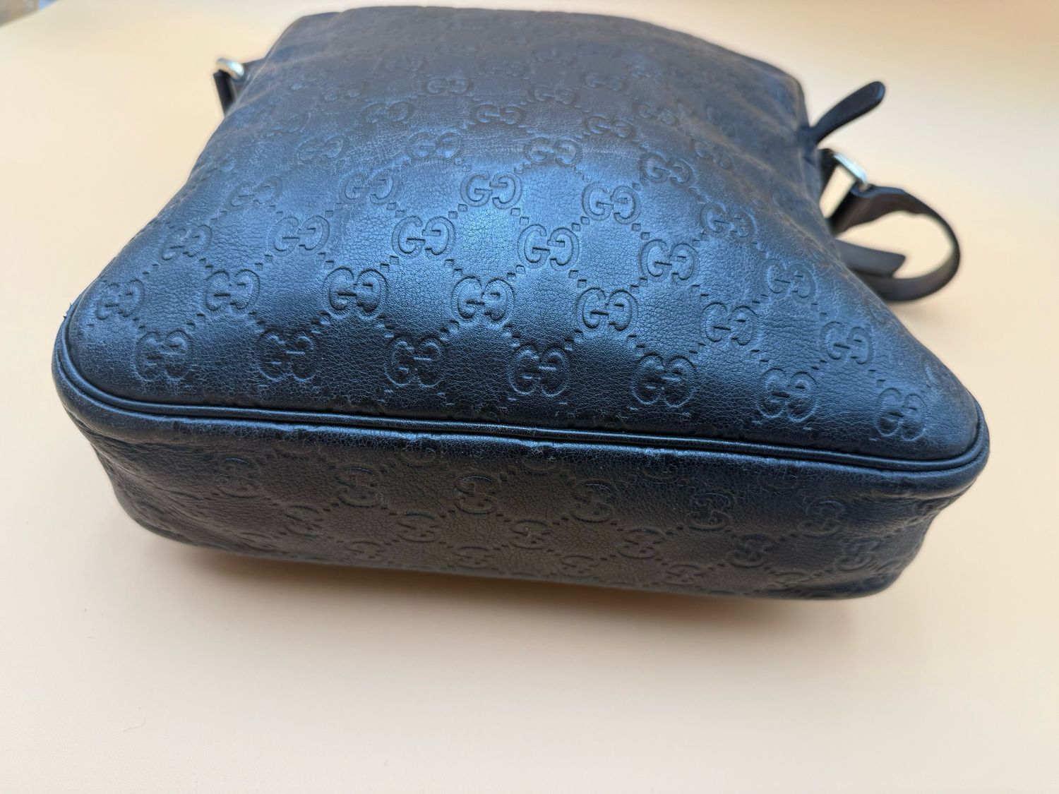 Gucci Monogram Leather Messenger Crossbody