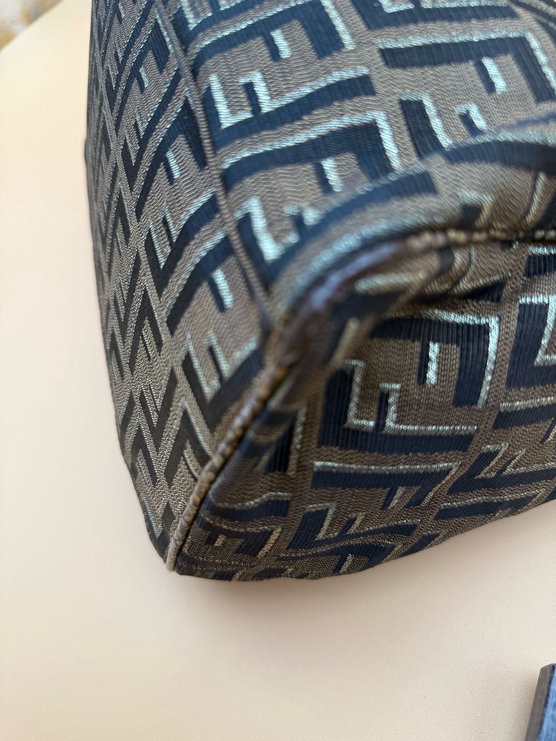 Fendi Zucca Boston Bowler Bag