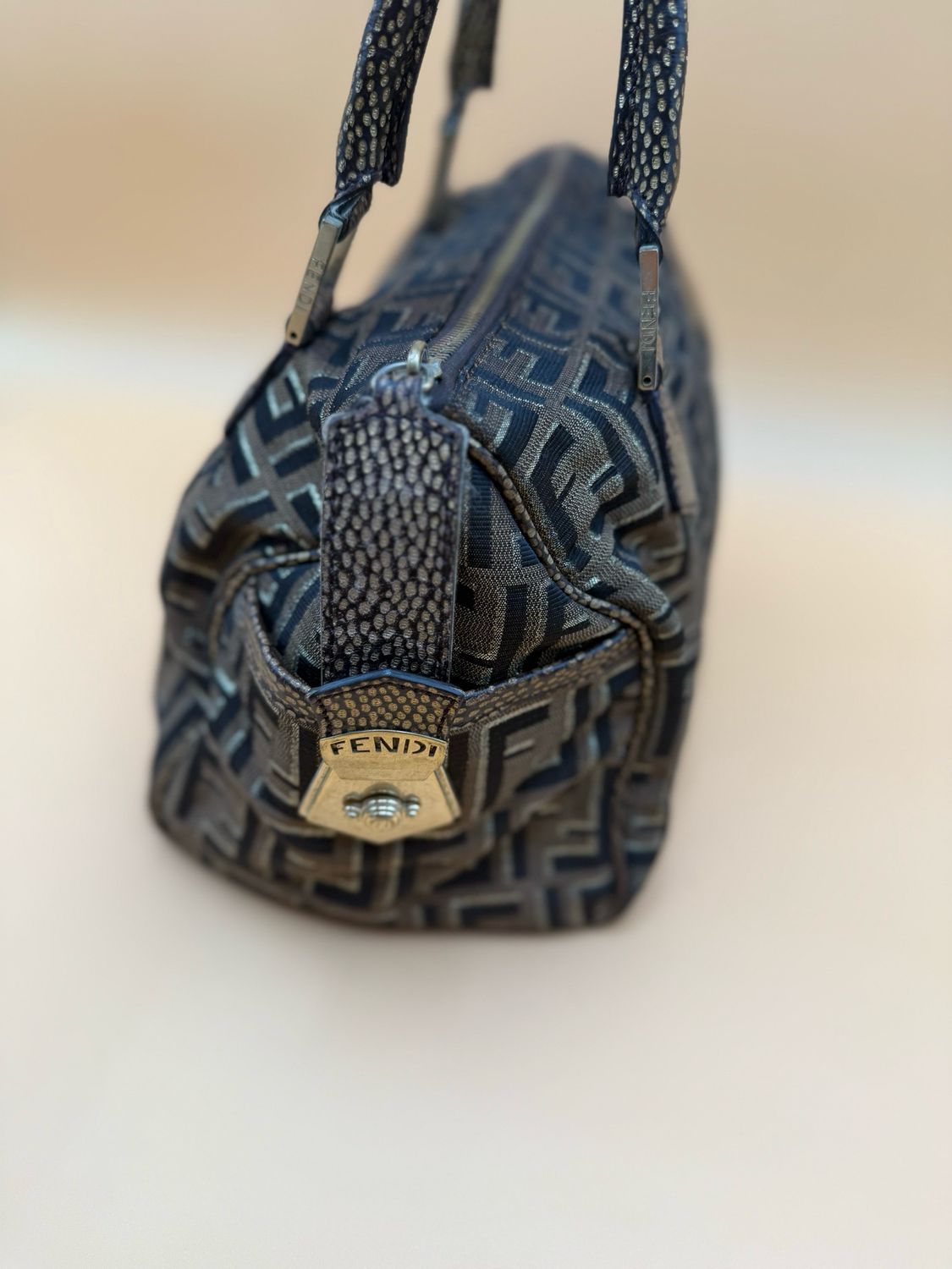 Fendi Zucca Boston Bowler Bag