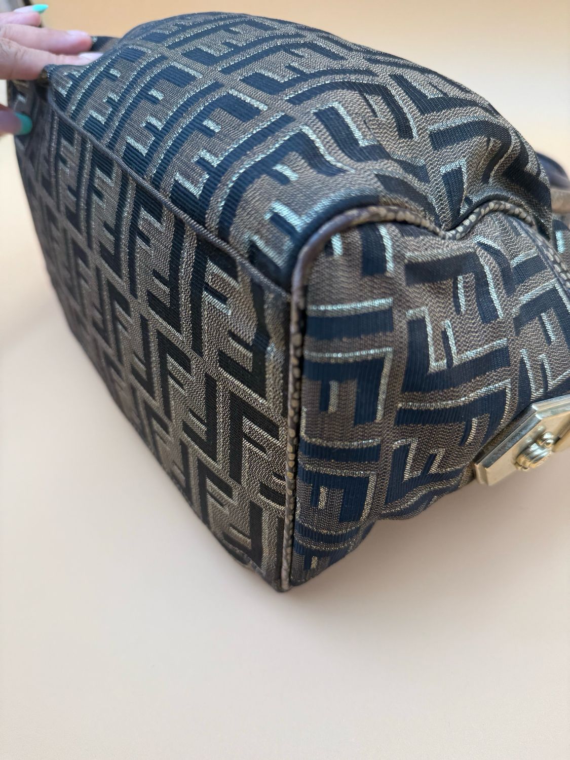 Fendi Zucca Boston Bowler Bag