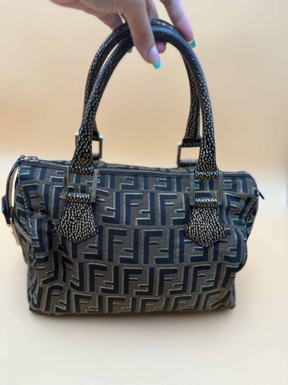 Fendi Zucca Boston Bowler Bag