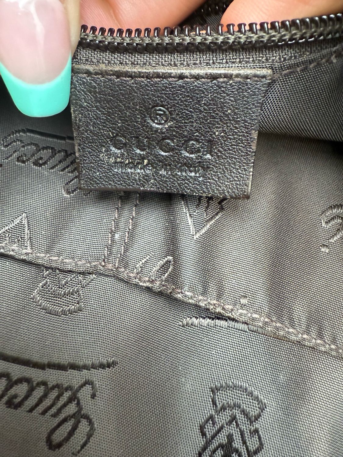Gucci Monogram Leather Messenger Crossbody