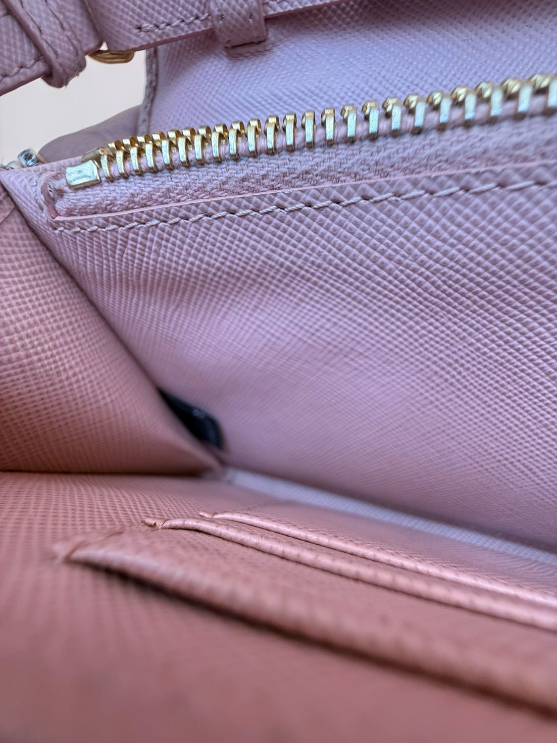 Prada Saffiano Metal Bar Wallet on Chain Crossbody