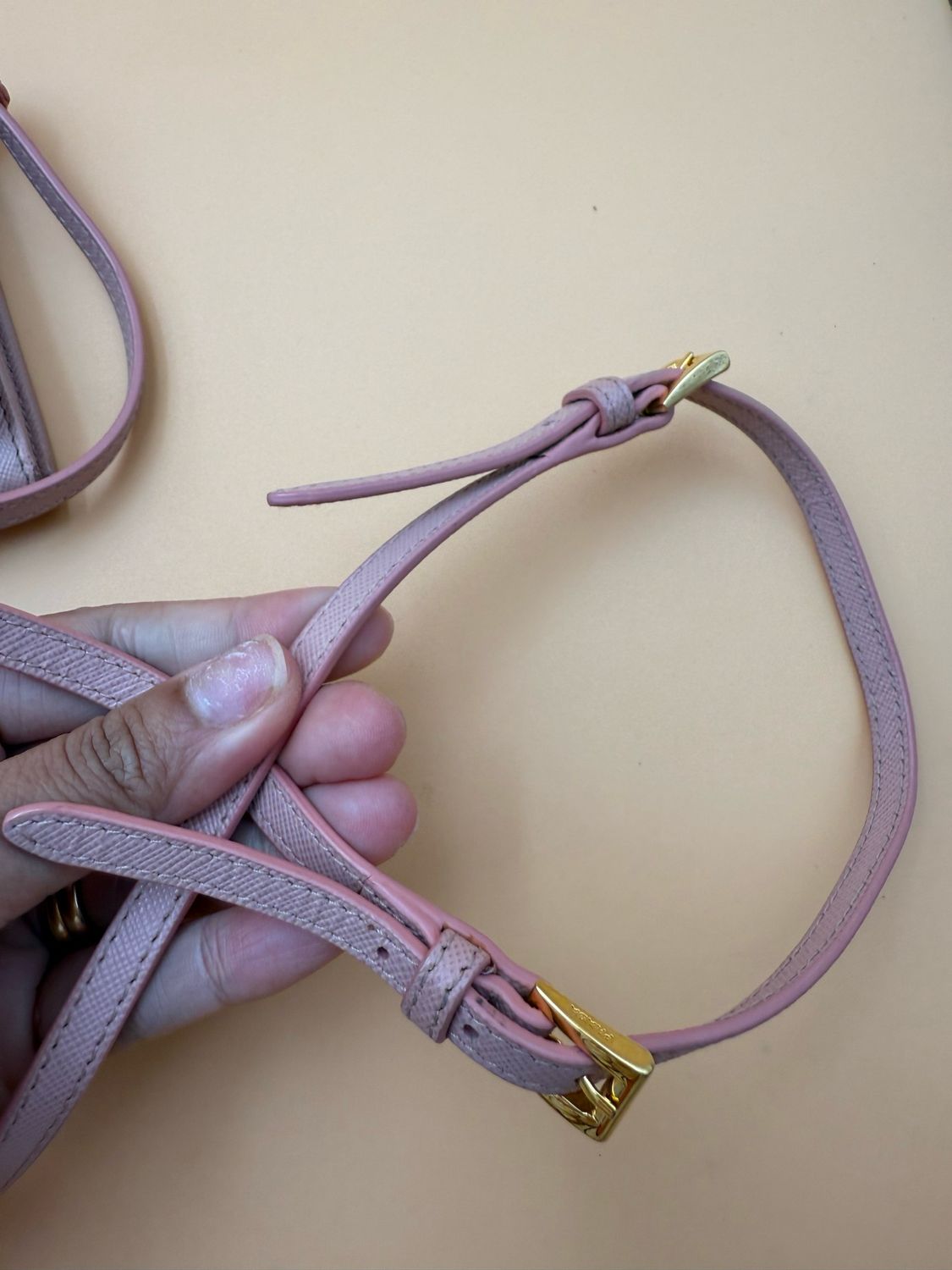 Prada Saffiano Metal Bar Wallet on Chain Crossbody