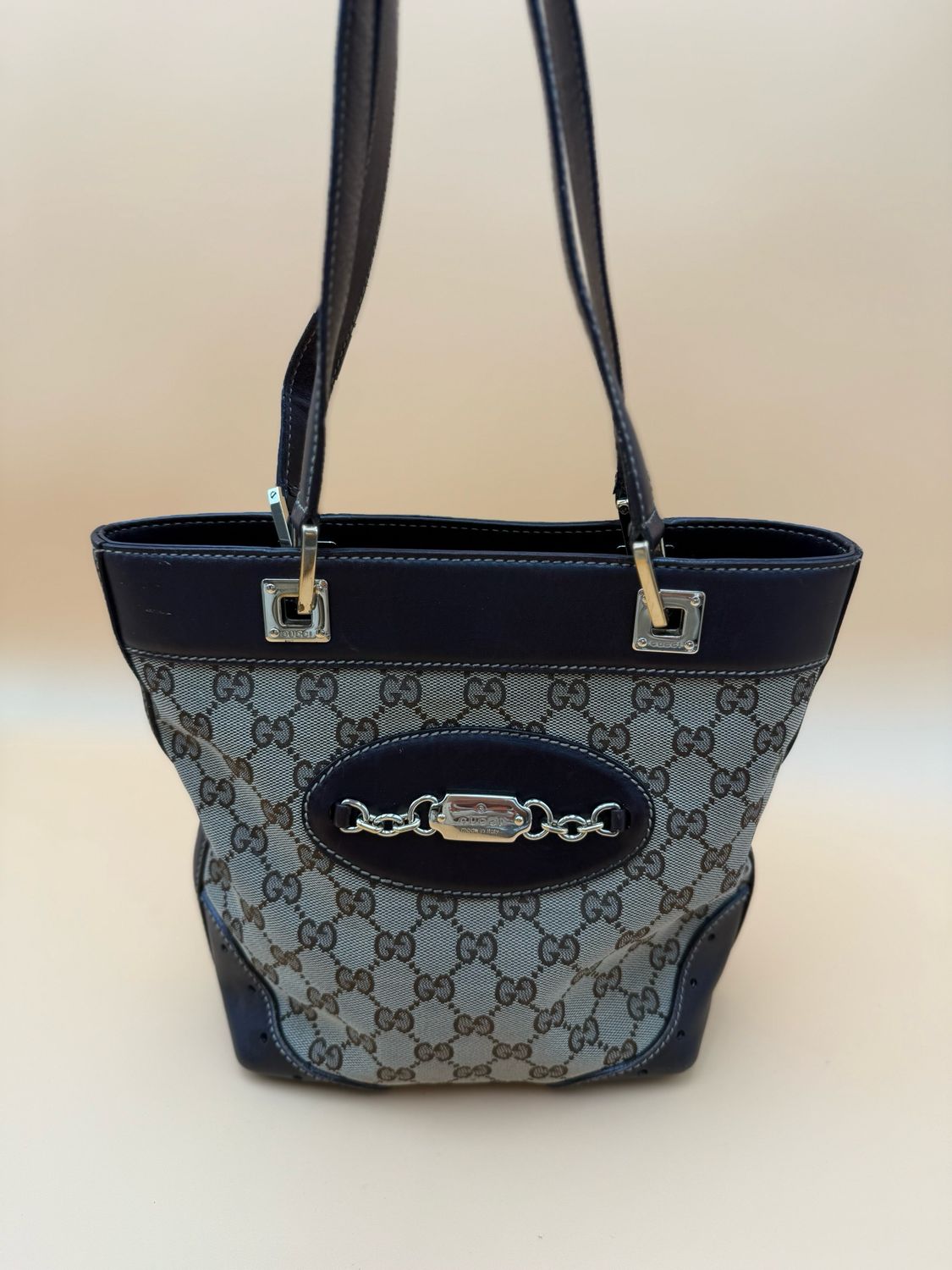 Gucci Monogram Canvas Punch Tote Small