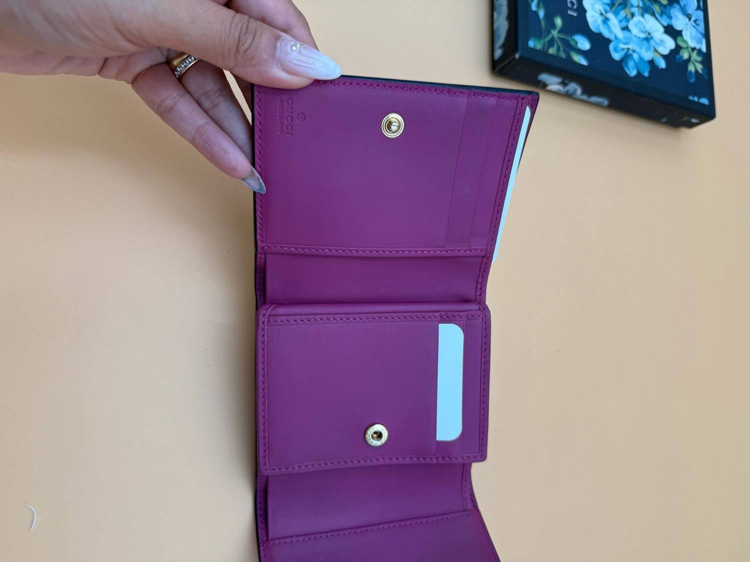 Gucci Monogram Supreme Short Wallet Padlock
