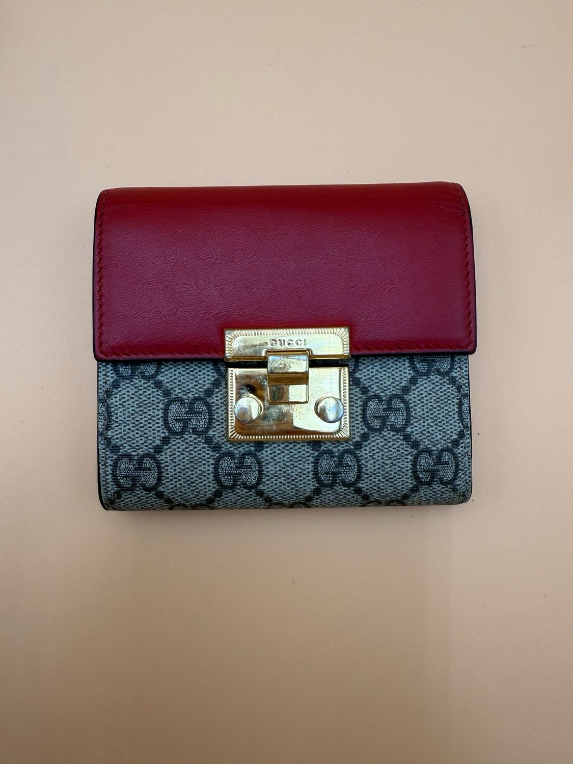 Gucci Monogram Supreme Short Wallet Padlock