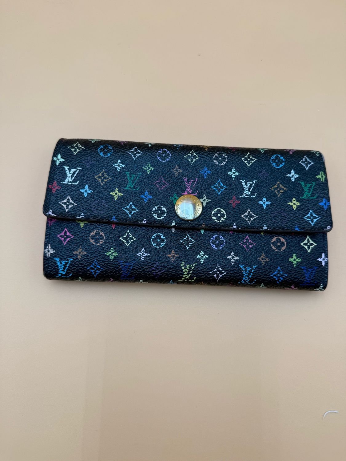 Louis Vuitton Monogram Multicolor Black Sarah Wallet 