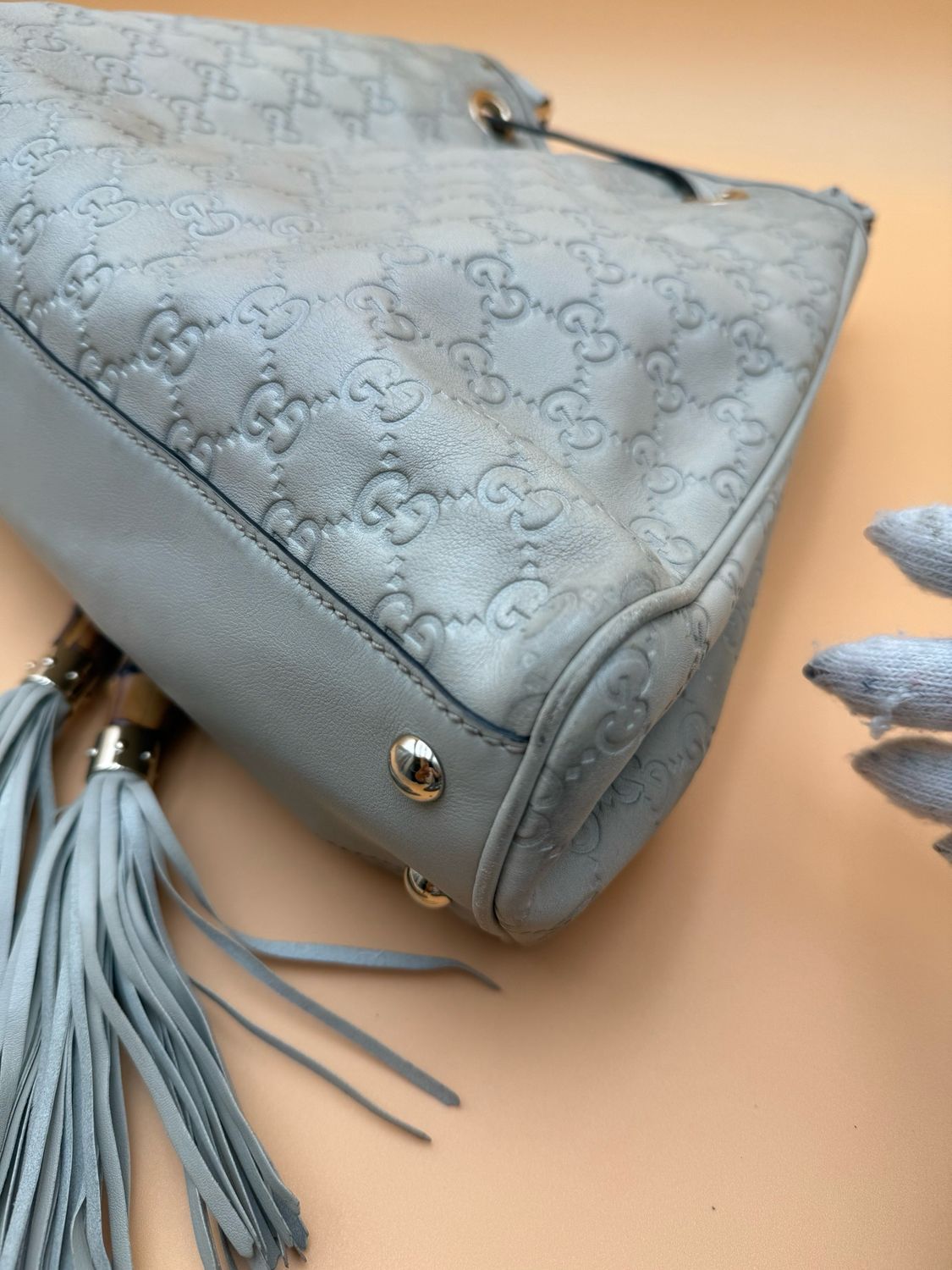 Gucci Peggy Bamboo Leather Guccissima Tote Shoulder
