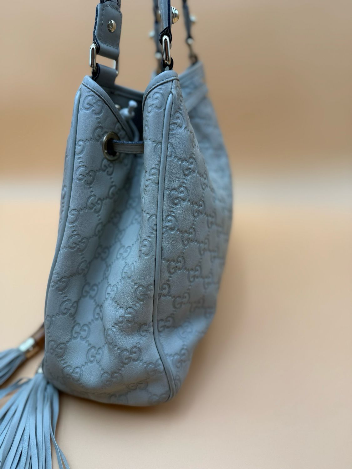 Gucci Peggy Bamboo Leather Guccissima Tote Shoulder