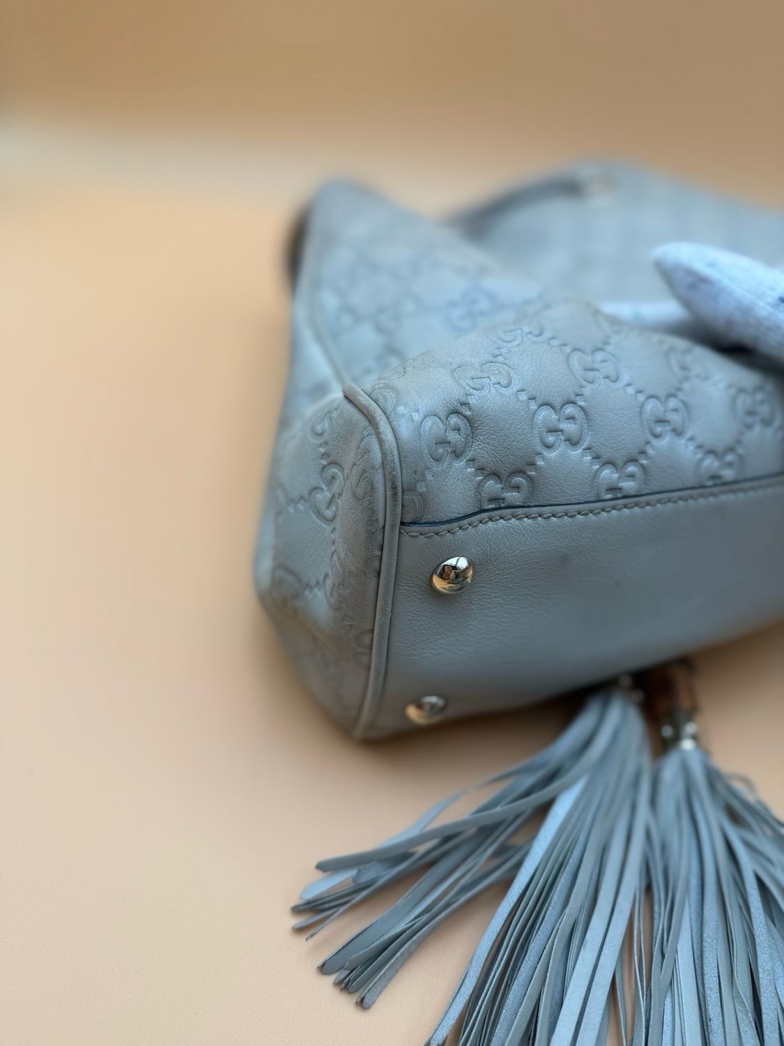Gucci Peggy Bamboo Leather Guccissima Tote Shoulder