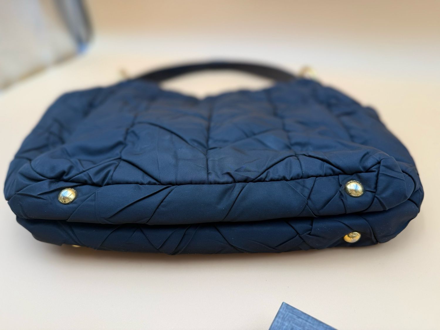 Prada Tessuto Quilted Chevron Hobo Shoulder Black
