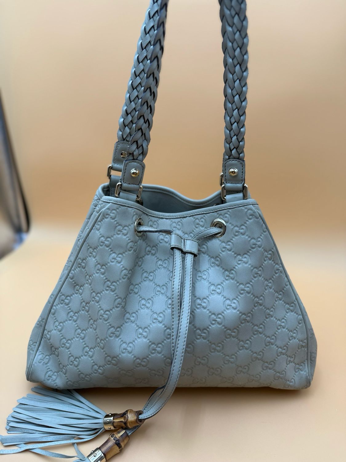 Gucci Peggy Bamboo Leather Guccissima Tote Shoulder