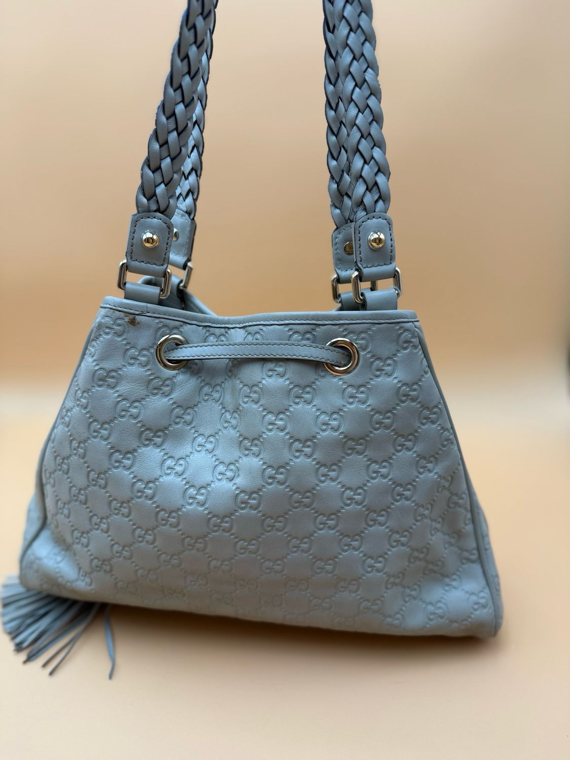 Gucci Peggy Bamboo Leather Guccissima Tote Shoulder